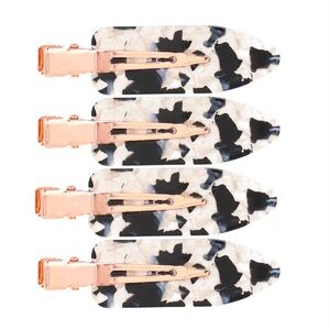 Kitsch Eco-Friendly Creaseless Clip 4 Piece set confetti pattern metallic NWT